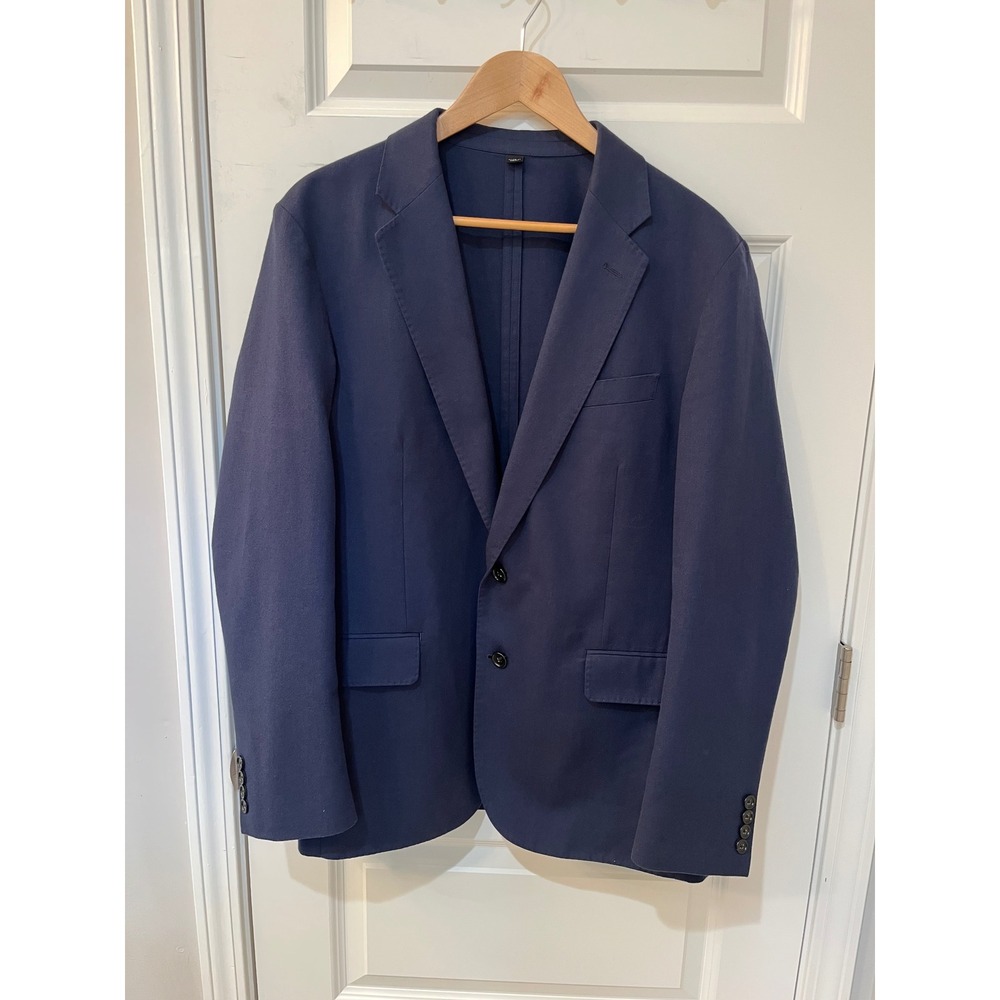 J.Crew Ludlow Slim Blazer 44R Navy Blue Moon British Cloth Wool Cotton SPJ